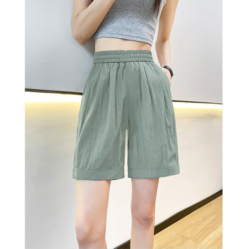 Kvinnors avslappnade shorts med elastisk midja och sidofickor-Eva Jonsson