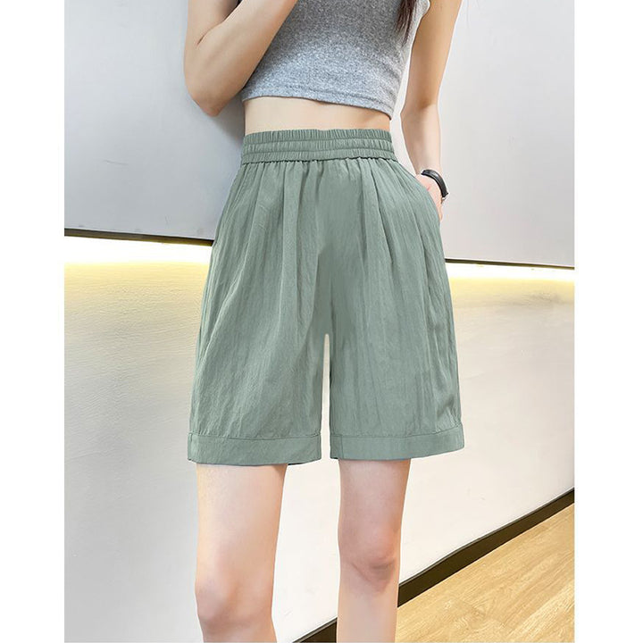 Kvinnors avslappnade shorts med elastisk midja och sidofickor-Eva Jonsson