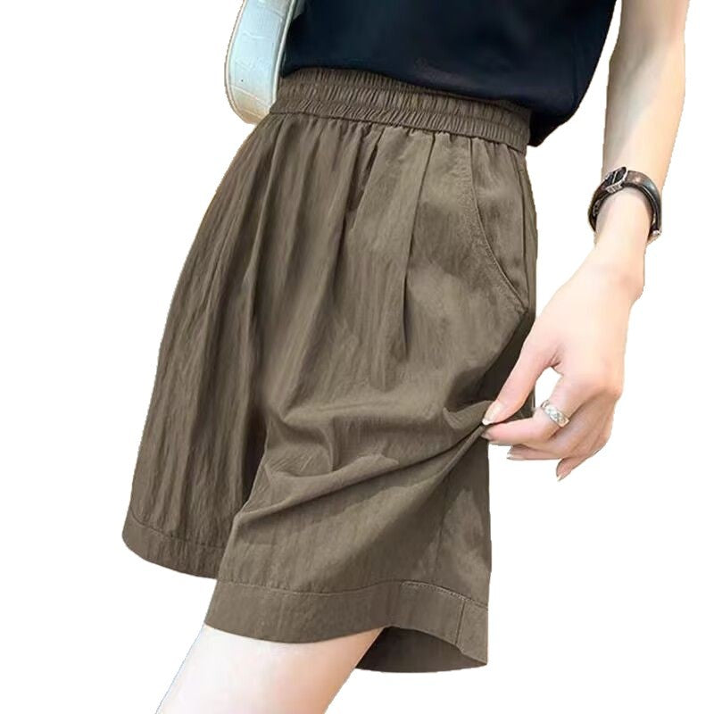 Kvinnors avslappnade shorts med elastisk midja och sidofickor-Eva Jonsson