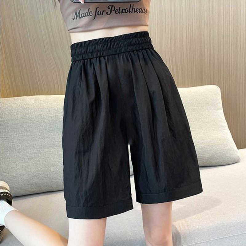 Kvinnors avslappnade shorts med elastisk midja och sidofickor-Eva Jonsson
