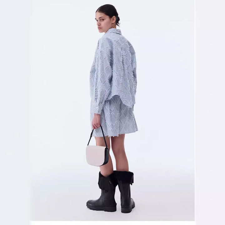 Kvinnors avslappnade shorts med elastisk midja och slidic-mönster Mirla-Eva Jonsson