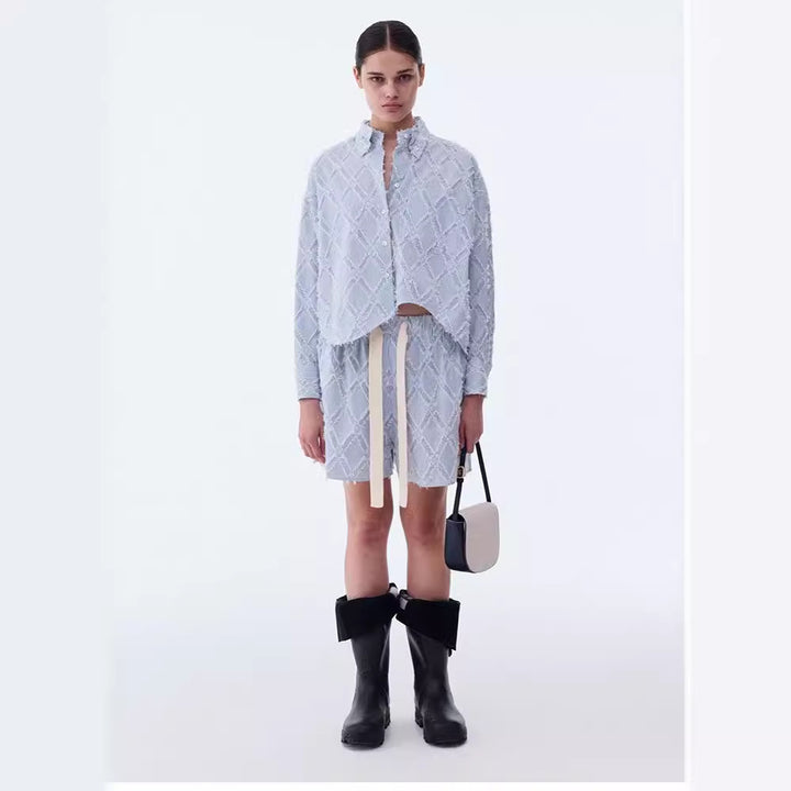 Kvinnors avslappnade shorts med elastisk midja och slidic-mönster Mirla-Eva Jonsson