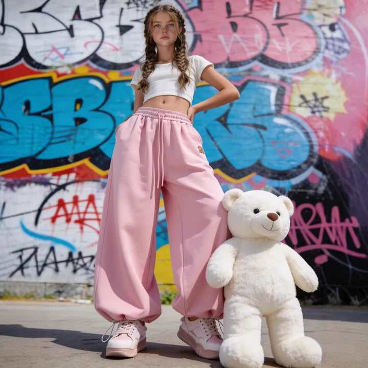 Kvinnors avslappnade sweatpants med elastisk midja och bred passform-Eva Jonsson