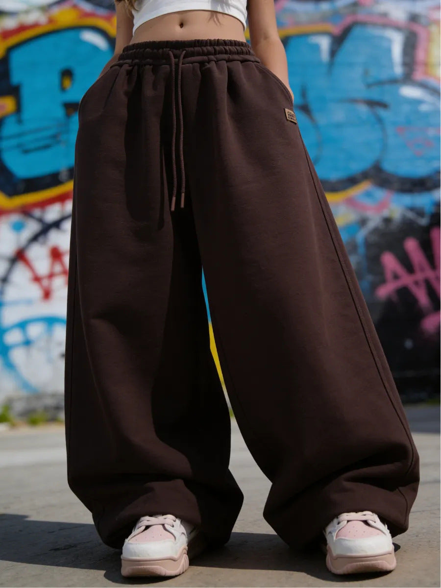 Kvinnors avslappnade sweatpants med elastisk midja och bred passform-Eva Jonsson