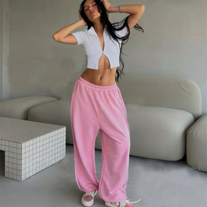 Kvinnors avslappnade sweatpants med en lös passform och elastisk midja Mirla-Eva Jonsson