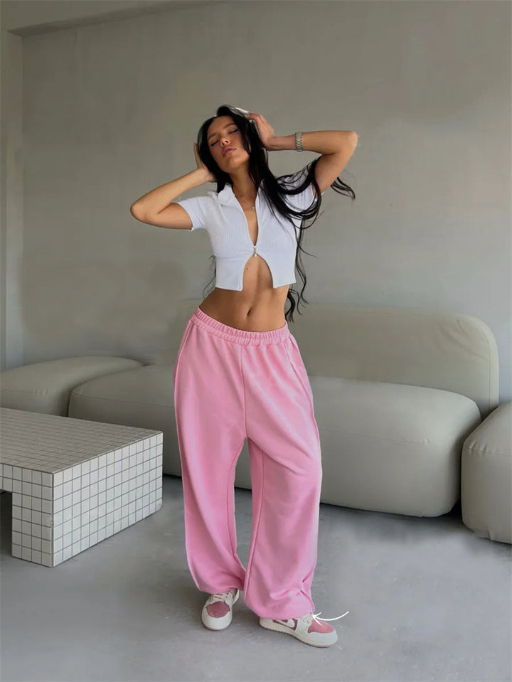 Kvinnors avslappnade sweatpants med en lös passform och elastisk midja Mirla-Eva Jonsson
