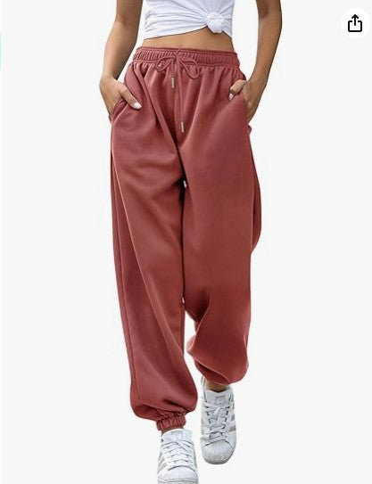 Kvinnors avslappnade sweatpants med hög midja och sid dragkedjefickor Mirla-Eva Jonsson