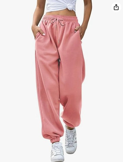 Kvinnors avslappnade sweatpants med hög midja och sid dragkedjefickor Mirla-Eva Jonsson