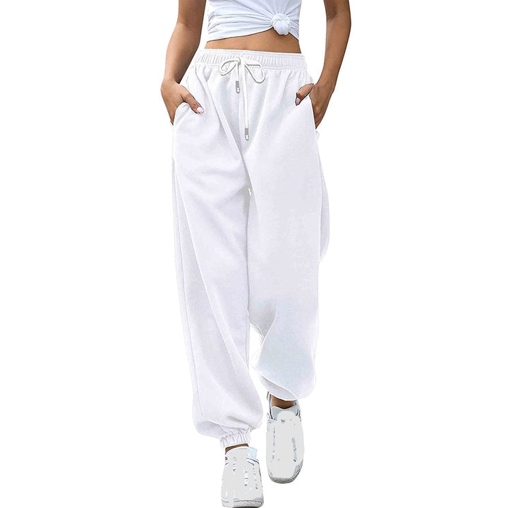 Kvinnors avslappnade sweatpants med hög midja och sid dragkedjefickor Mirla-Eva Jonsson