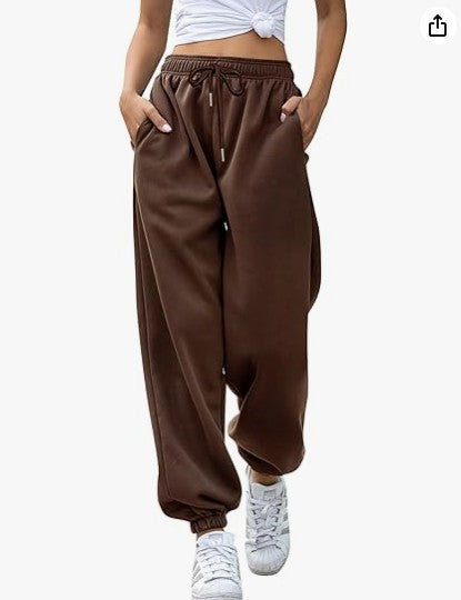 Kvinnors avslappnade sweatpants med hög midja och sid dragkedjefickor Mirla-Eva Jonsson