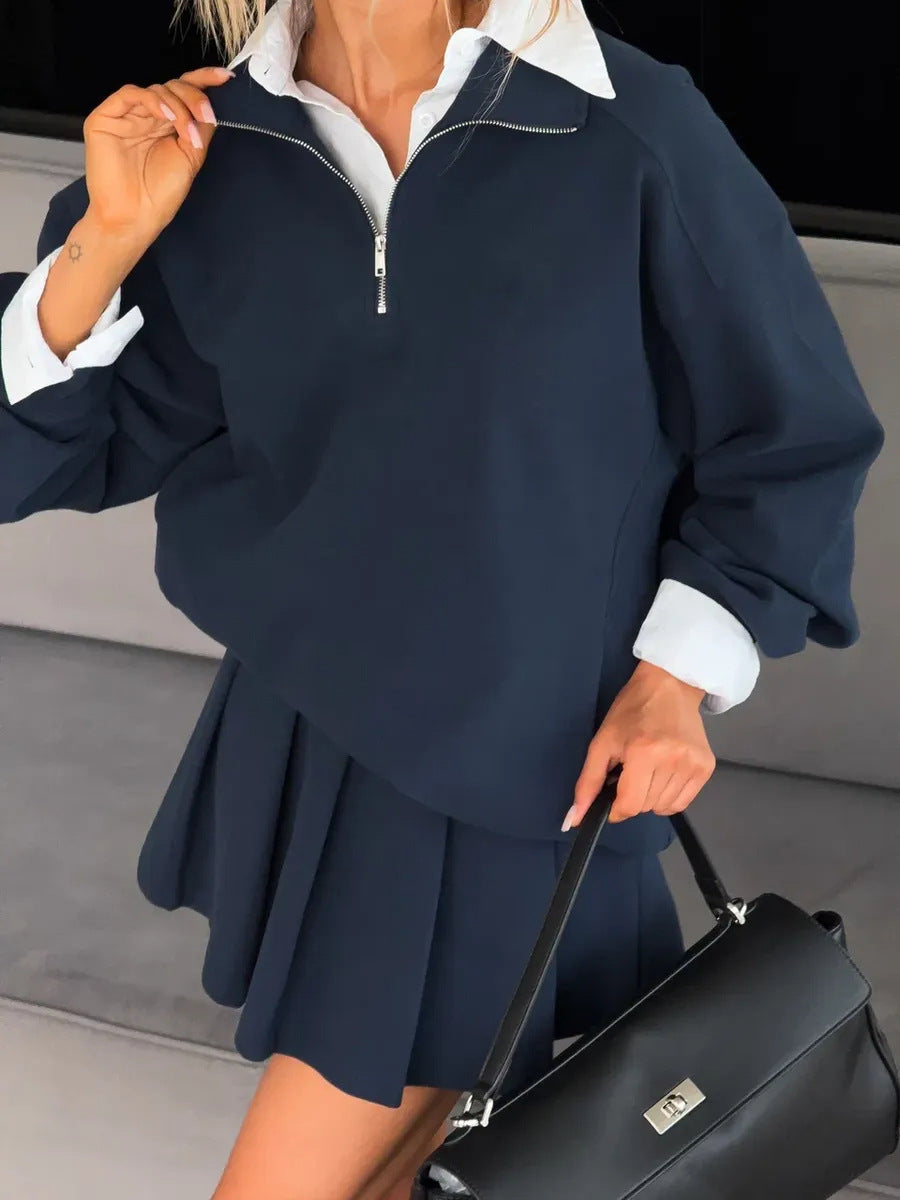 Kvinnors avslappnade sweatshirt med full dragkedja och oversized skärning Mirla-Eva Jonsson