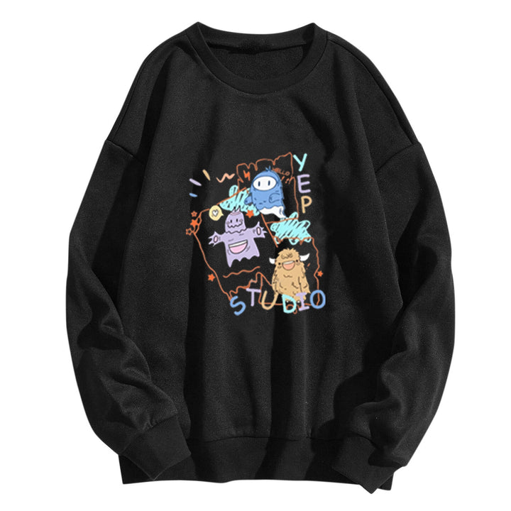 Kvinnors avslappnade sweatshirt med kreativ grafisk design Mirla-Eva Jonsson