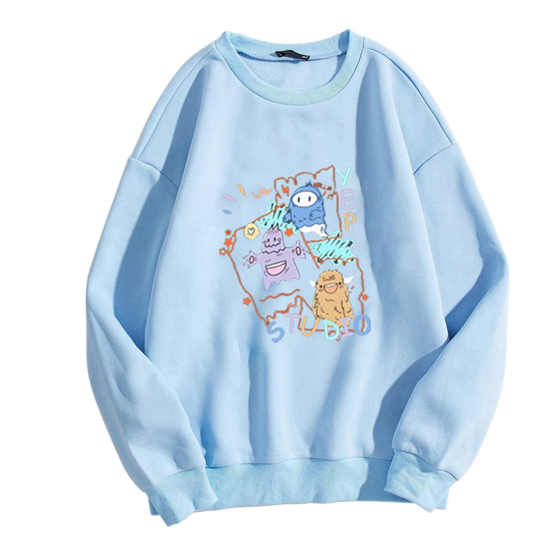 Kvinnors avslappnade sweatshirt med kreativ grafisk design Mirla-Eva Jonsson