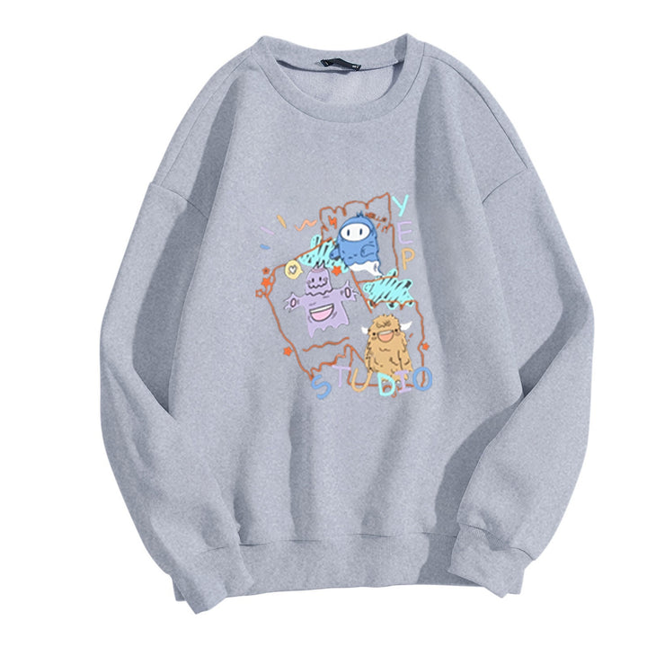 Kvinnors avslappnade sweatshirt med kreativ grafisk design Mirla-Eva Jonsson