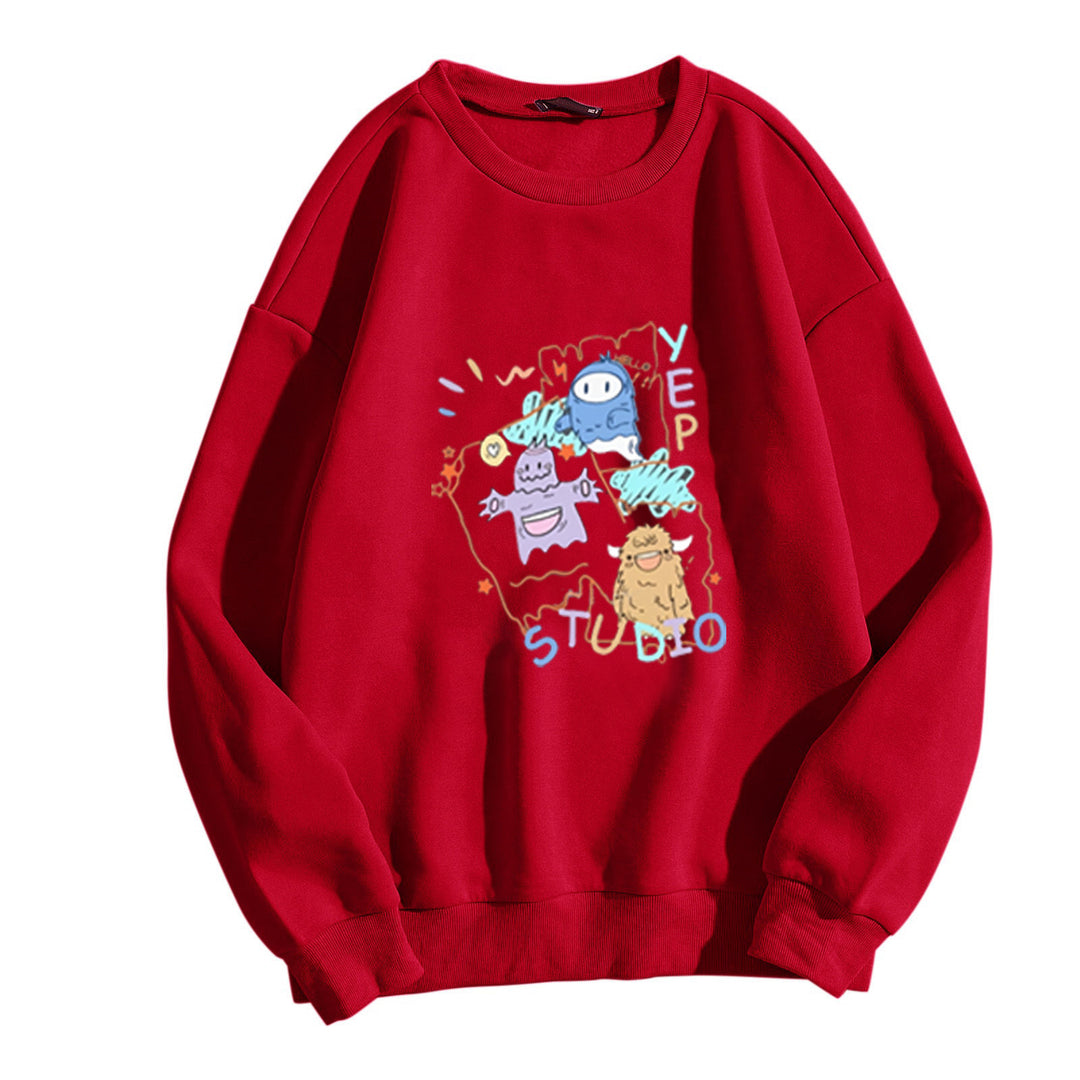 Kvinnors avslappnade sweatshirt med kreativ grafisk design Mirla-Eva Jonsson