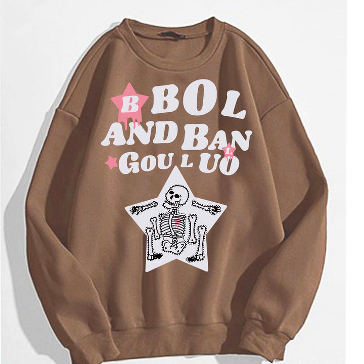 Kvinnors avslappnade sweatshirt med kreativ skelettdesign Mirla-Eva Jonsson