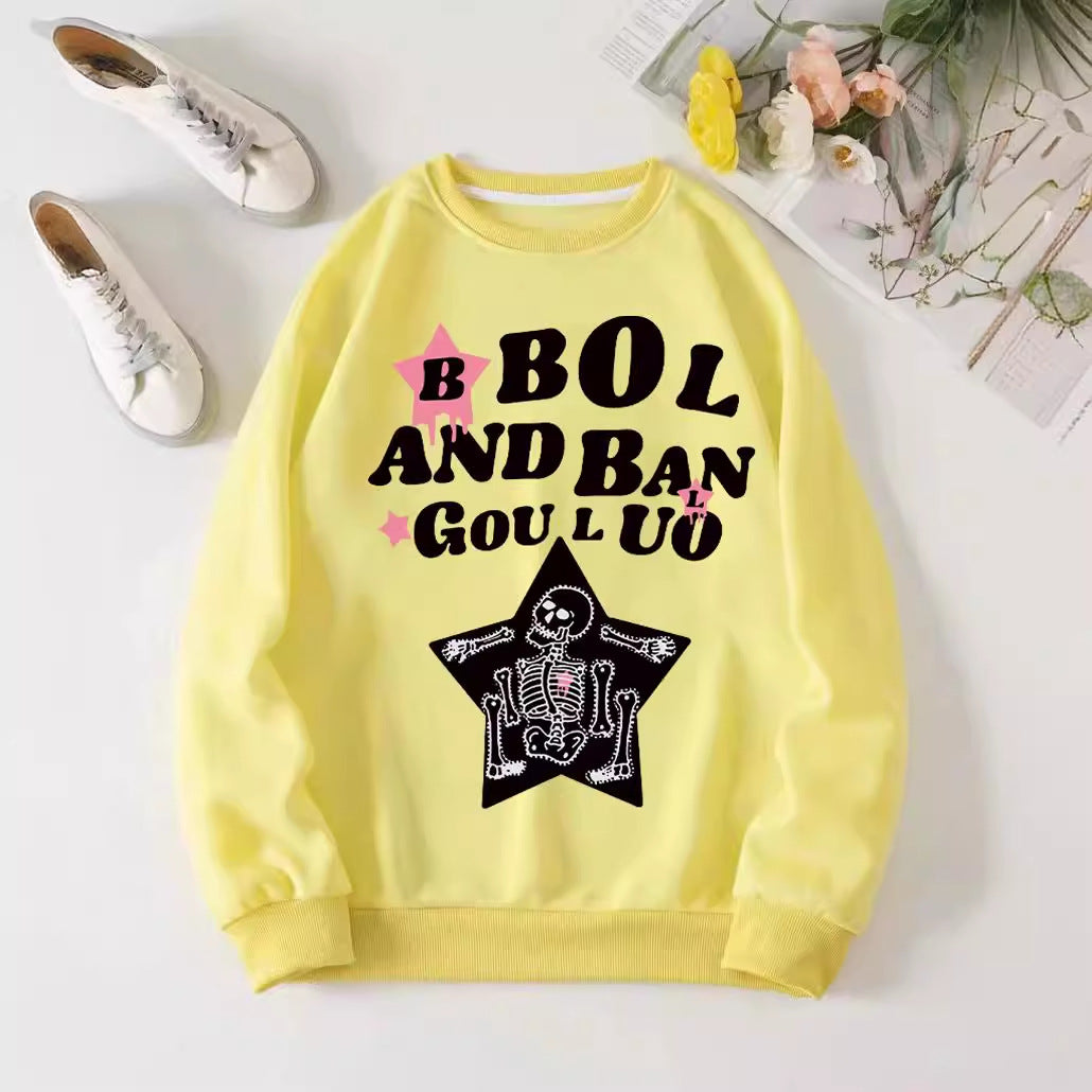 Kvinnors avslappnade sweatshirt med kreativ skelettdesign Mirla-Eva Jonsson