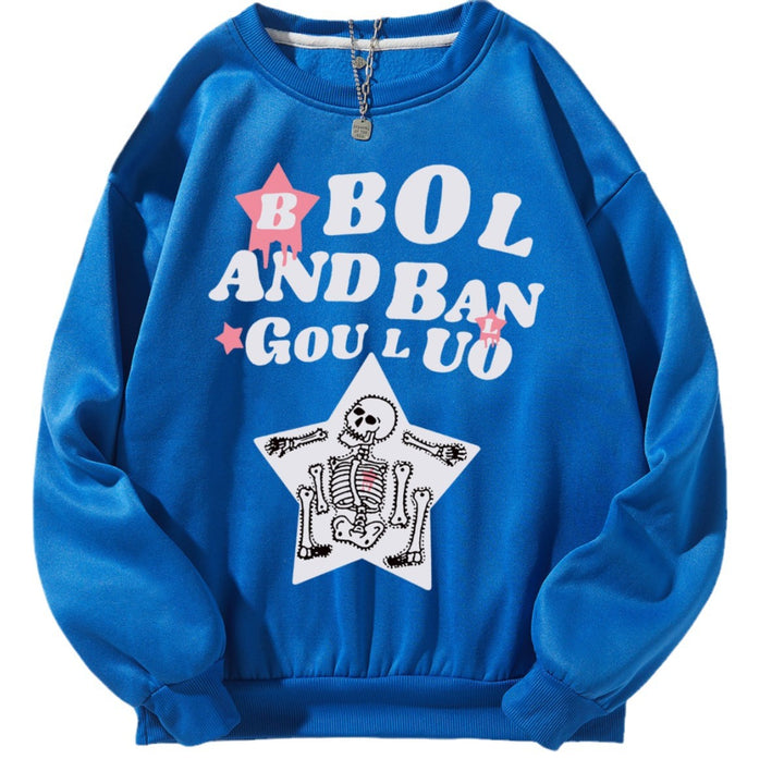 Kvinnors avslappnade sweatshirt med kreativ skelettdesign Mirla-Eva Jonsson