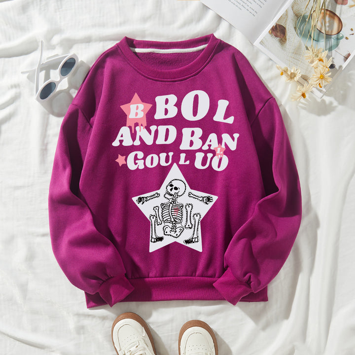 Kvinnors avslappnade sweatshirt med kreativ skelettdesign Mirla-Eva Jonsson