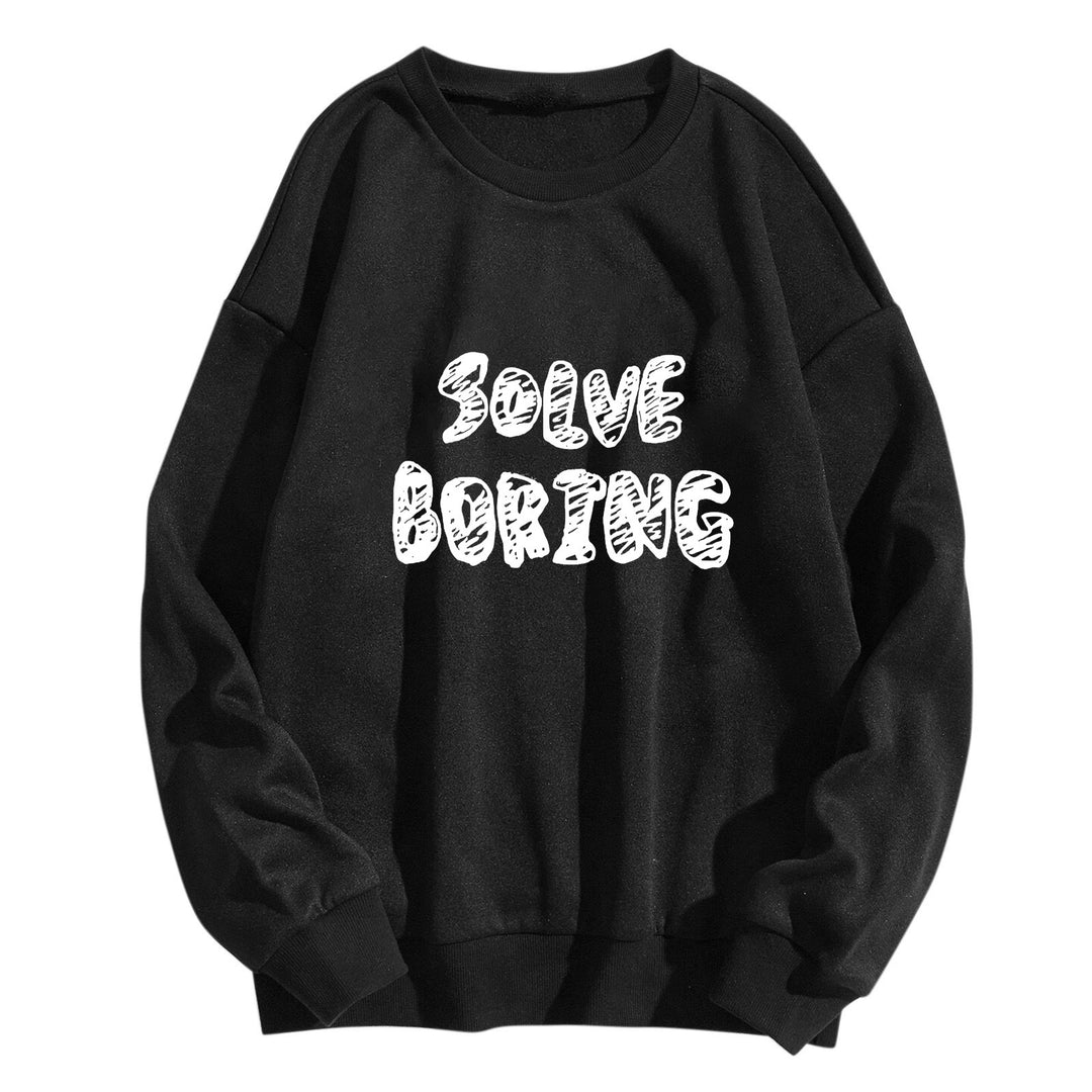 Kvinnors avslappnade sweatshirt med kreativ text Mirla-Eva Jonsson