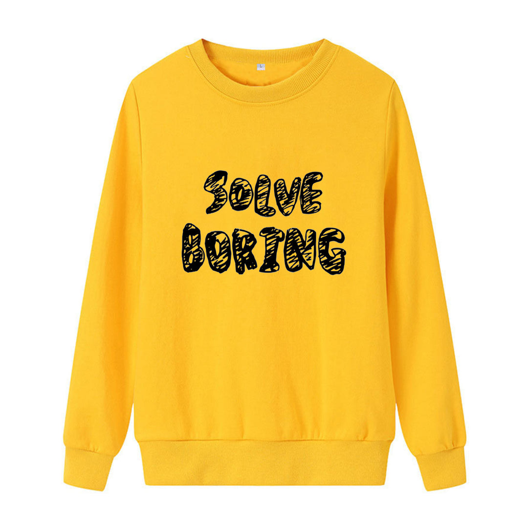 Kvinnors avslappnade sweatshirt med kreativ text Mirla-Eva Jonsson