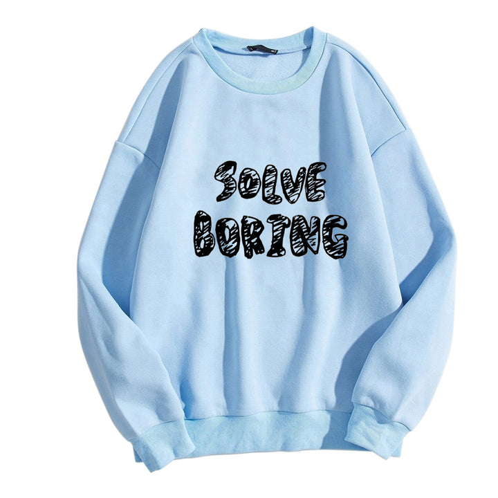 Kvinnors avslappnade sweatshirt med kreativ text Mirla-Eva Jonsson