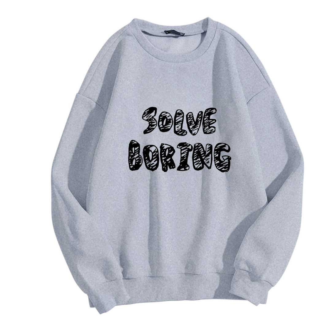 Kvinnors avslappnade sweatshirt med kreativ text Mirla-Eva Jonsson
