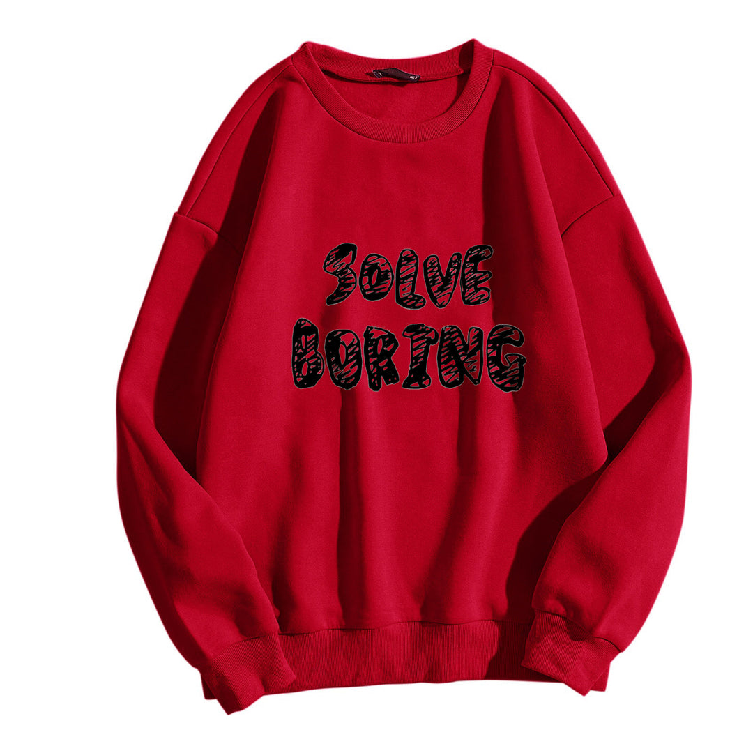 Kvinnors avslappnade sweatshirt med kreativ text Mirla-Eva Jonsson