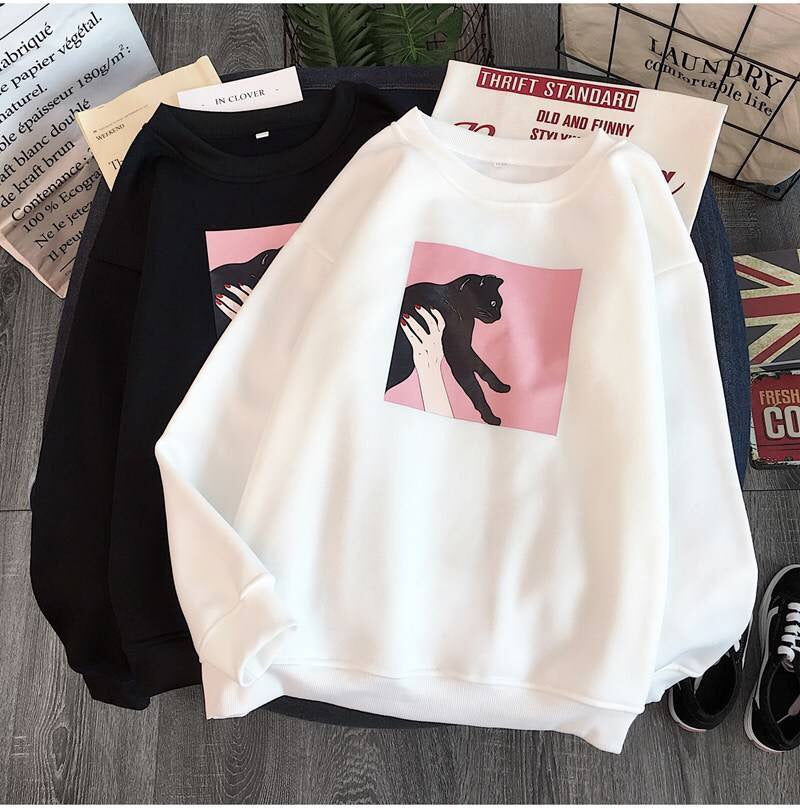 Kvinnors avslappnade sweatshirt med kreativt djurdesign Mirla-Eva Jonsson