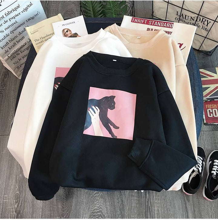 Kvinnors avslappnade sweatshirt med kreativt djurdesign Mirla-Eva Jonsson