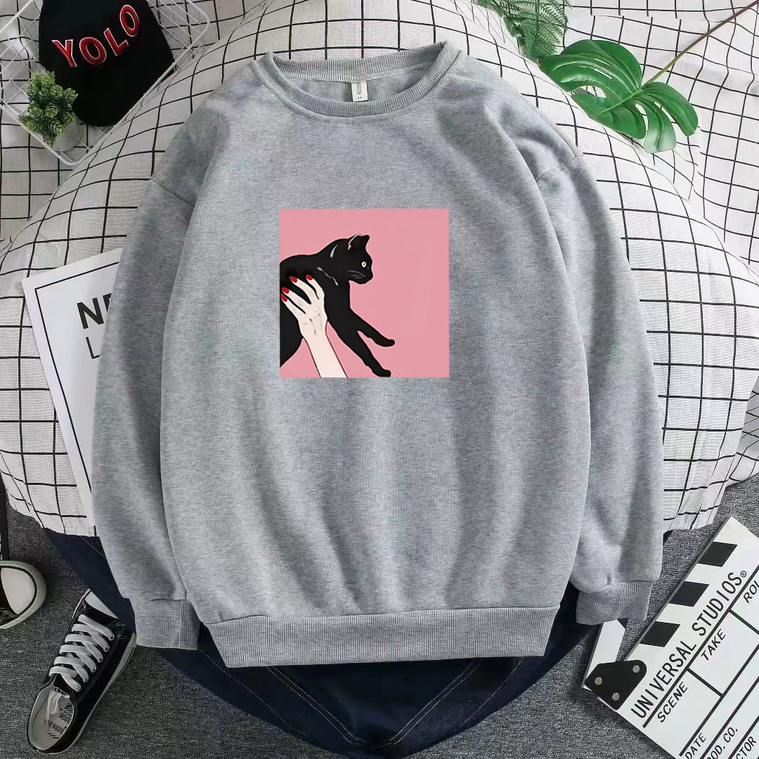Kvinnors avslappnade sweatshirt med kreativt djurdesign Mirla-Eva Jonsson