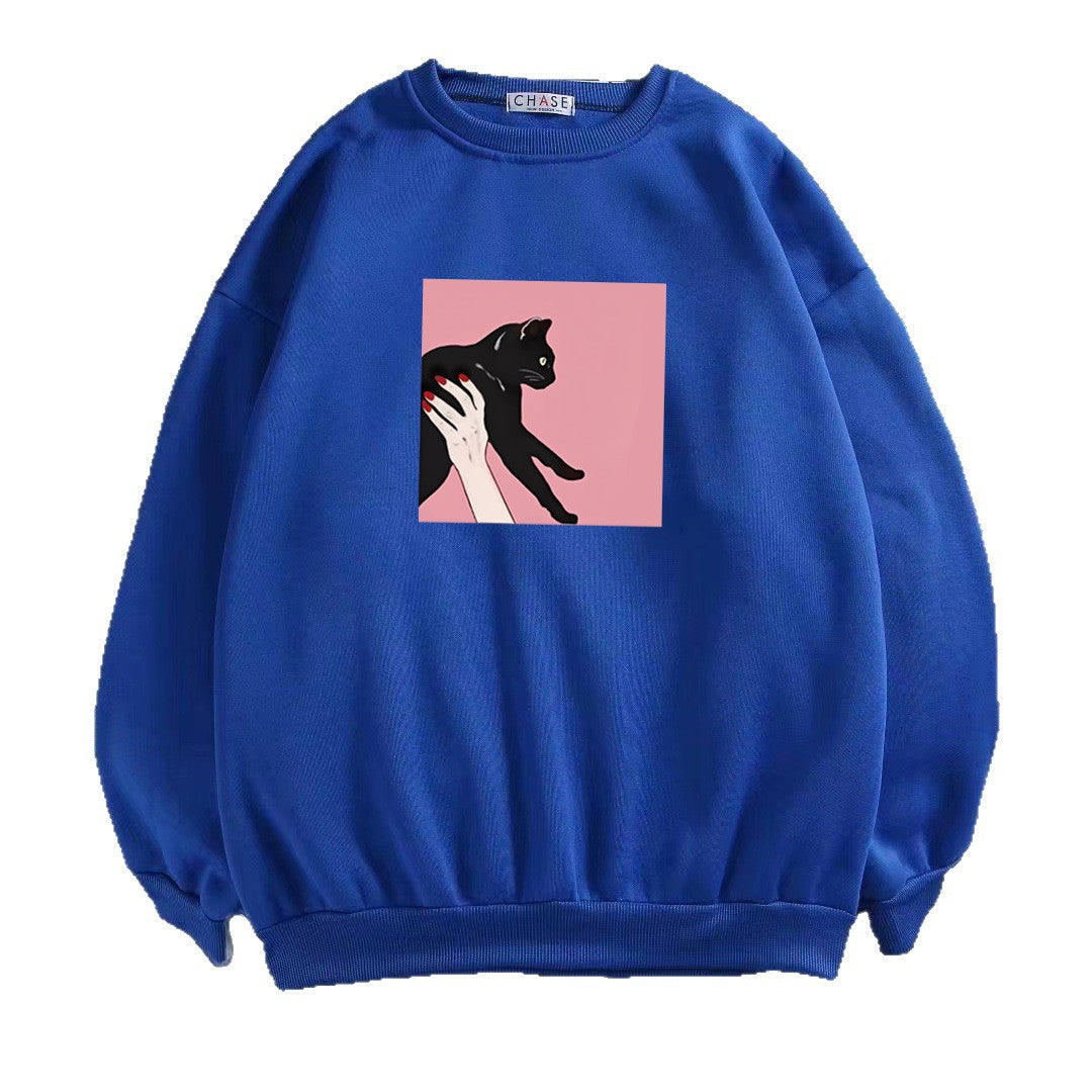 Kvinnors avslappnade sweatshirt med kreativt djurdesign Mirla-Eva Jonsson