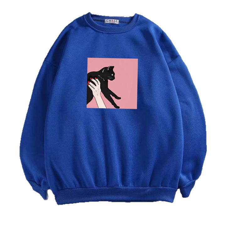 Kvinnors avslappnade sweatshirt med kreativt djurdesign Mirla-Eva Jonsson