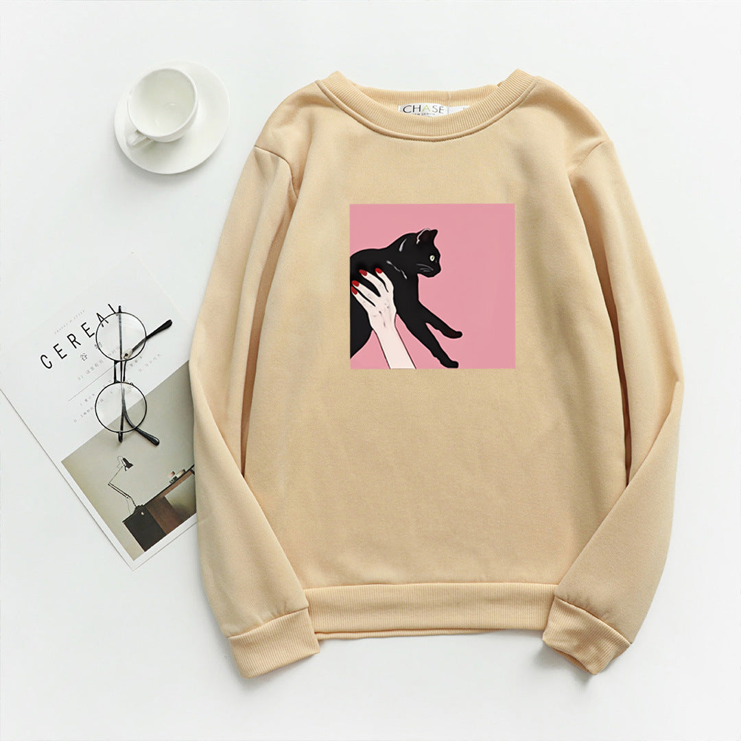 Kvinnors avslappnade sweatshirt med kreativt djurdesign Mirla-Eva Jonsson