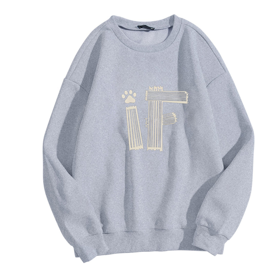Kvinnors avslappnade sweatshirt med kreativt grafiskt tryck Mirla-Eva Jonsson