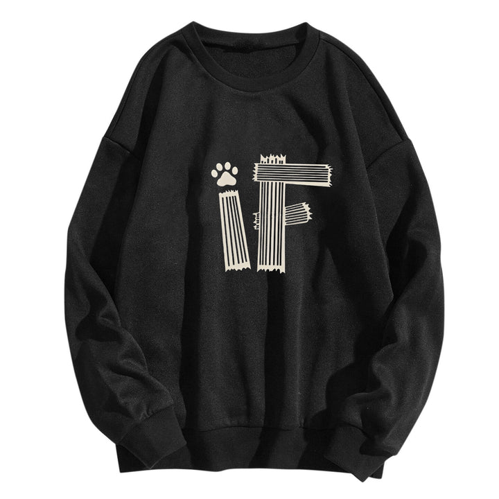 Kvinnors avslappnade sweatshirt med kreativt grafiskt tryck Mirla-Eva Jonsson