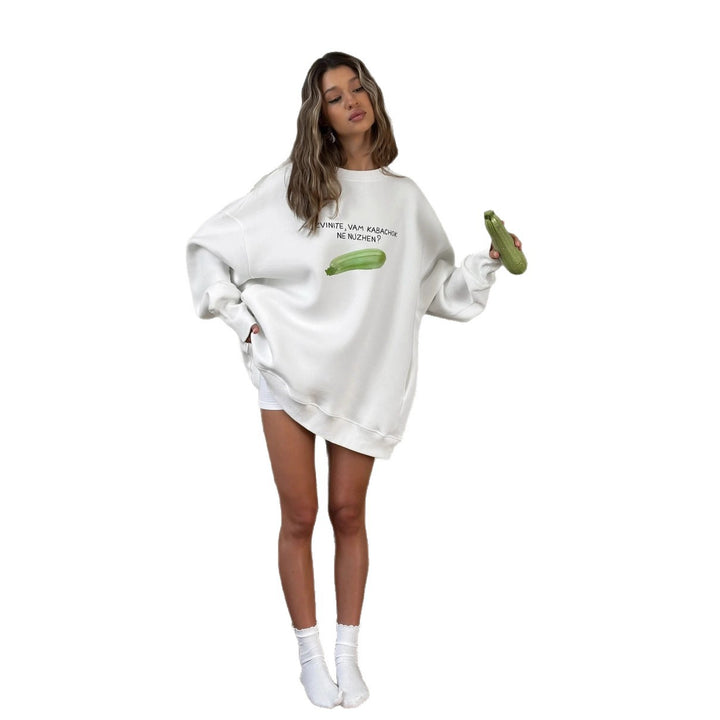 Kvinnors avslappnade sweatshirt med originaltryck Mirla-Eva Jonsson