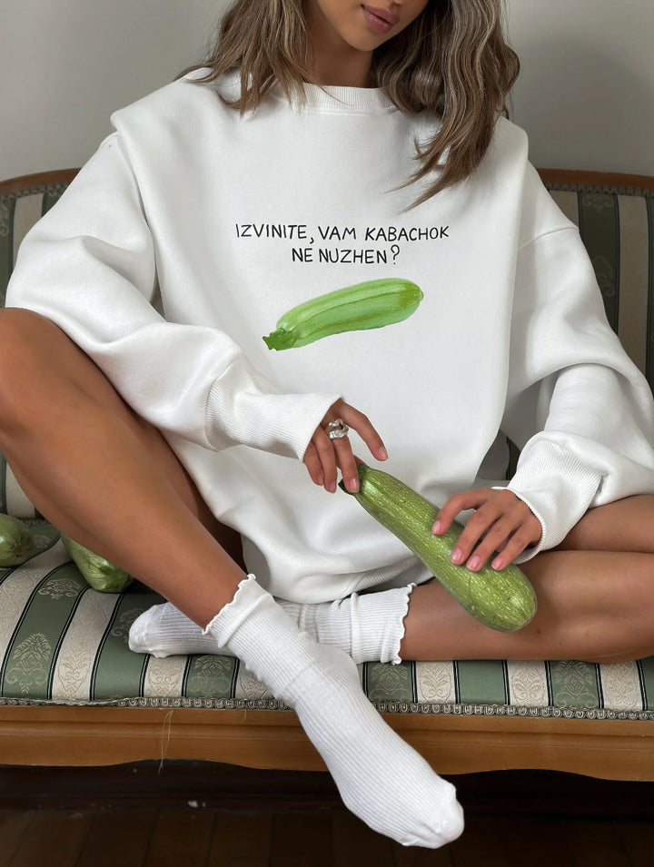 Kvinnors avslappnade sweatshirt med originaltryck Mirla-Eva Jonsson