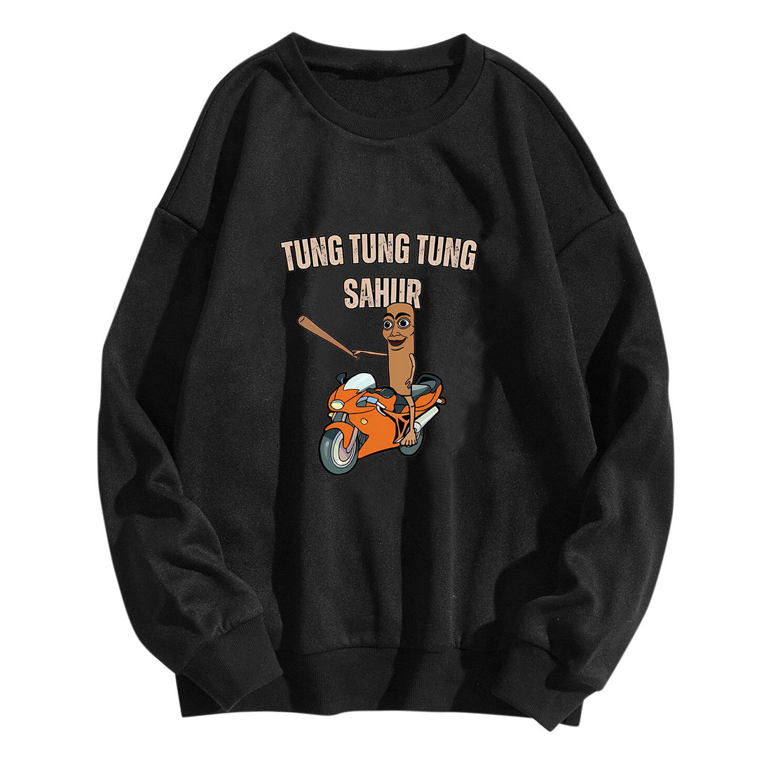 Kvinnors avslappnade sweatshirt med rolig grafisk design Mirla-Eva Jonsson