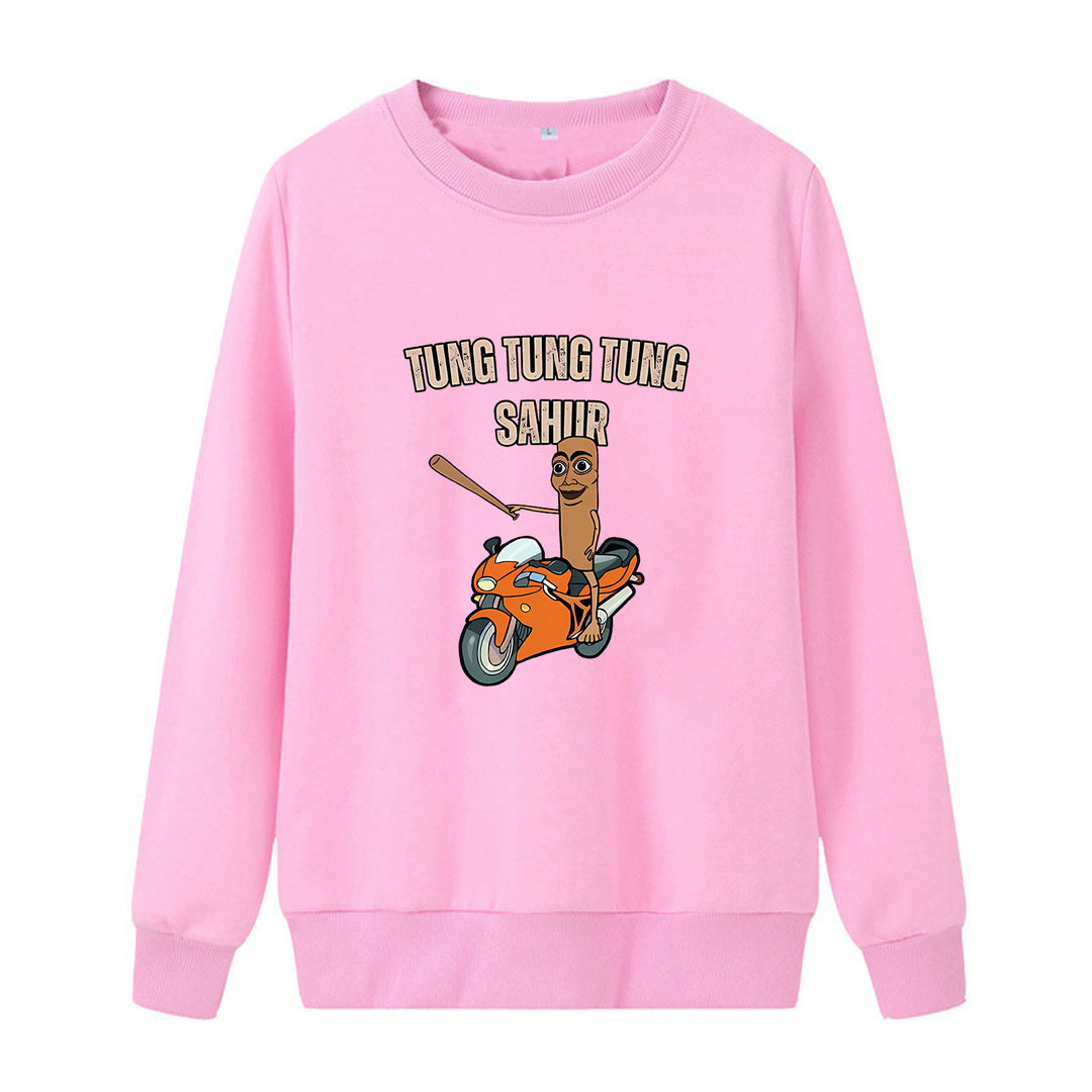 Kvinnors avslappnade sweatshirt med rolig grafisk design Mirla-Eva Jonsson