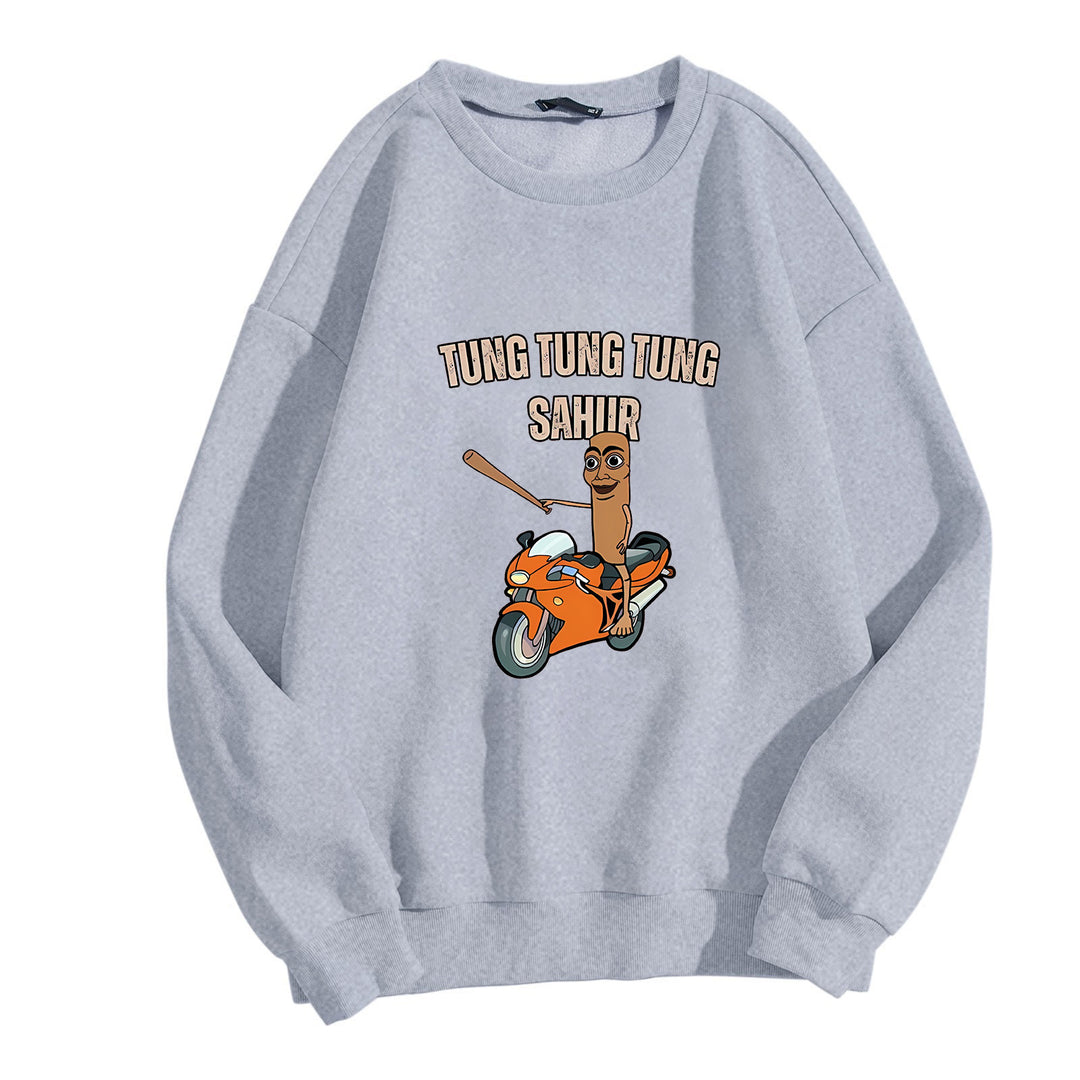 Kvinnors avslappnade sweatshirt med rolig grafisk design Mirla-Eva Jonsson
