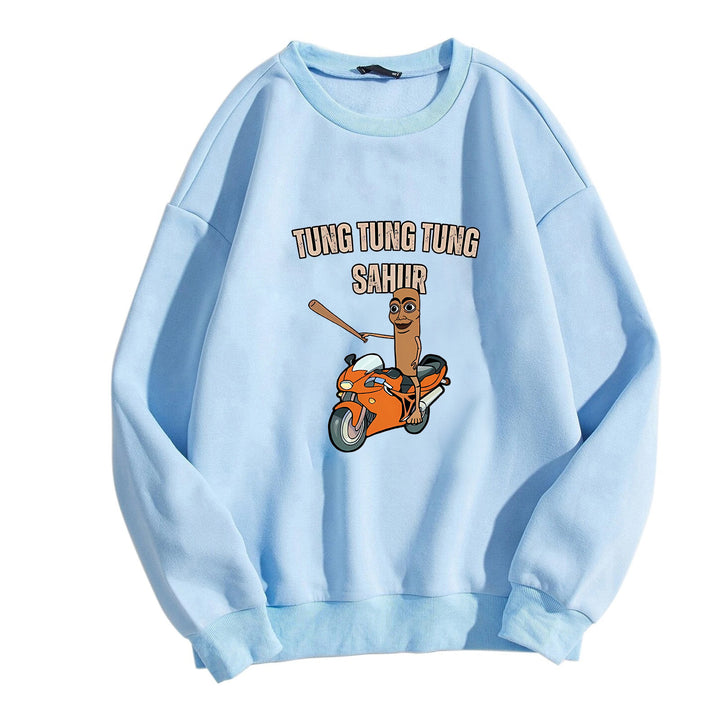 Kvinnors avslappnade sweatshirt med rolig grafisk design Mirla-Eva Jonsson