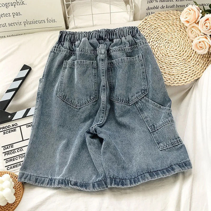 Kvinnors bekväma denimshorts med elastisk midja Mirla-Eva Jonsson