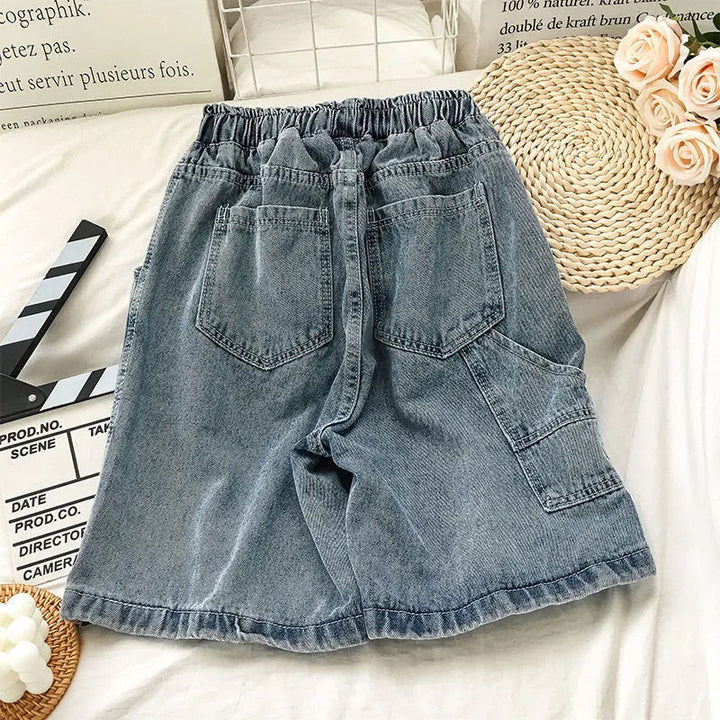 Kvinnors bekväma denimshorts med elastisk midja Mirla-Eva Jonsson