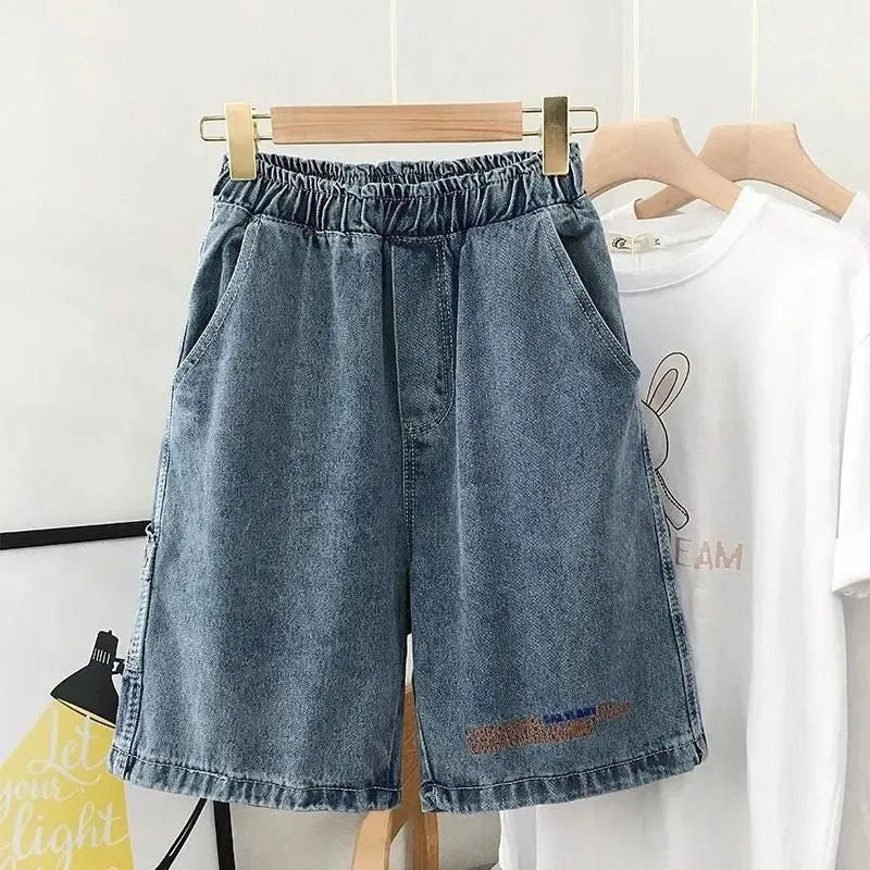 Kvinnors bekväma denimshorts med elastisk midja Mirla-Eva Jonsson