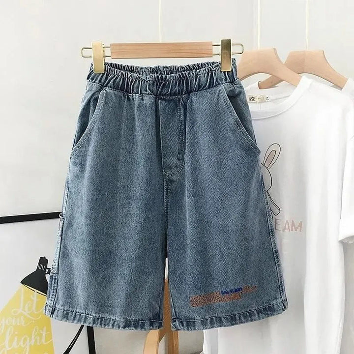 Kvinnors bekväma denimshorts med elastisk midja Mirla-Eva Jonsson