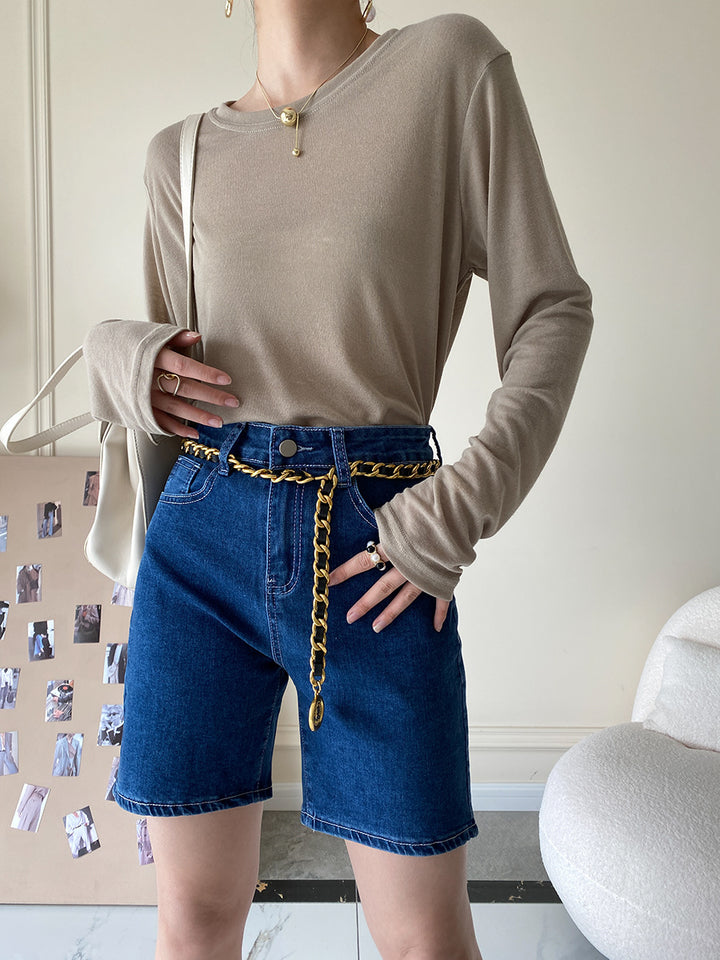 Kvinnors bekväma denimshorts med hög midja Mirla-Eva Jonsson