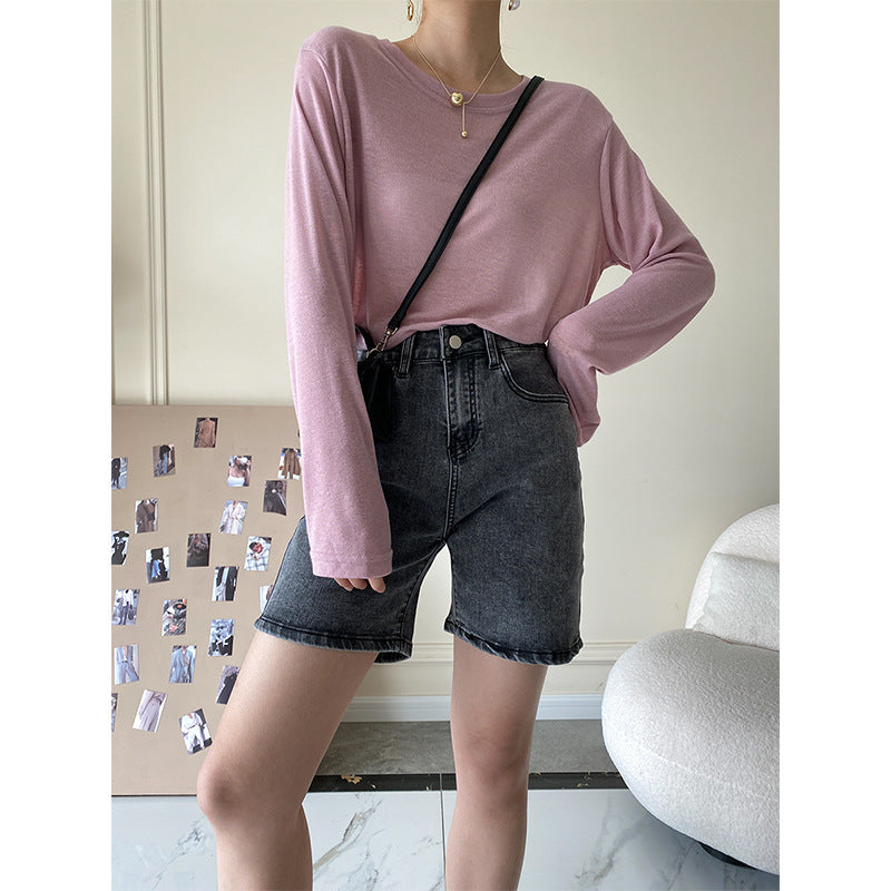 Kvinnors bekväma denimshorts med hög midja Mirla-Eva Jonsson