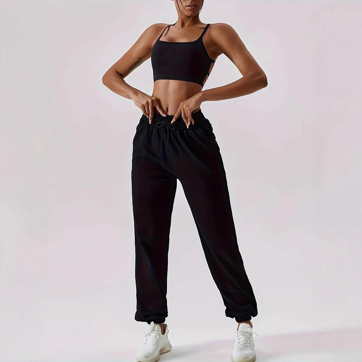 Kvinnors bekväma fleece joggingbyxor med elastisk midja Eva Jonsson-Eva Jonsson