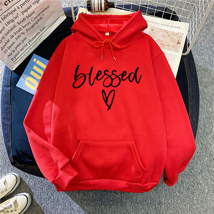 Kvinnors bekväma hoodie med inspirerande tryck Mirla-Eva Jonsson